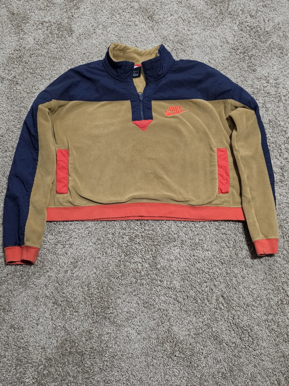 Nike Colorblock Fleece Half-Zip Pullover Jacket Size L